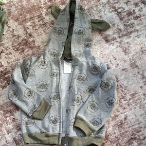 Star Wars Gray Hoodie with Green Baby Yoda Design